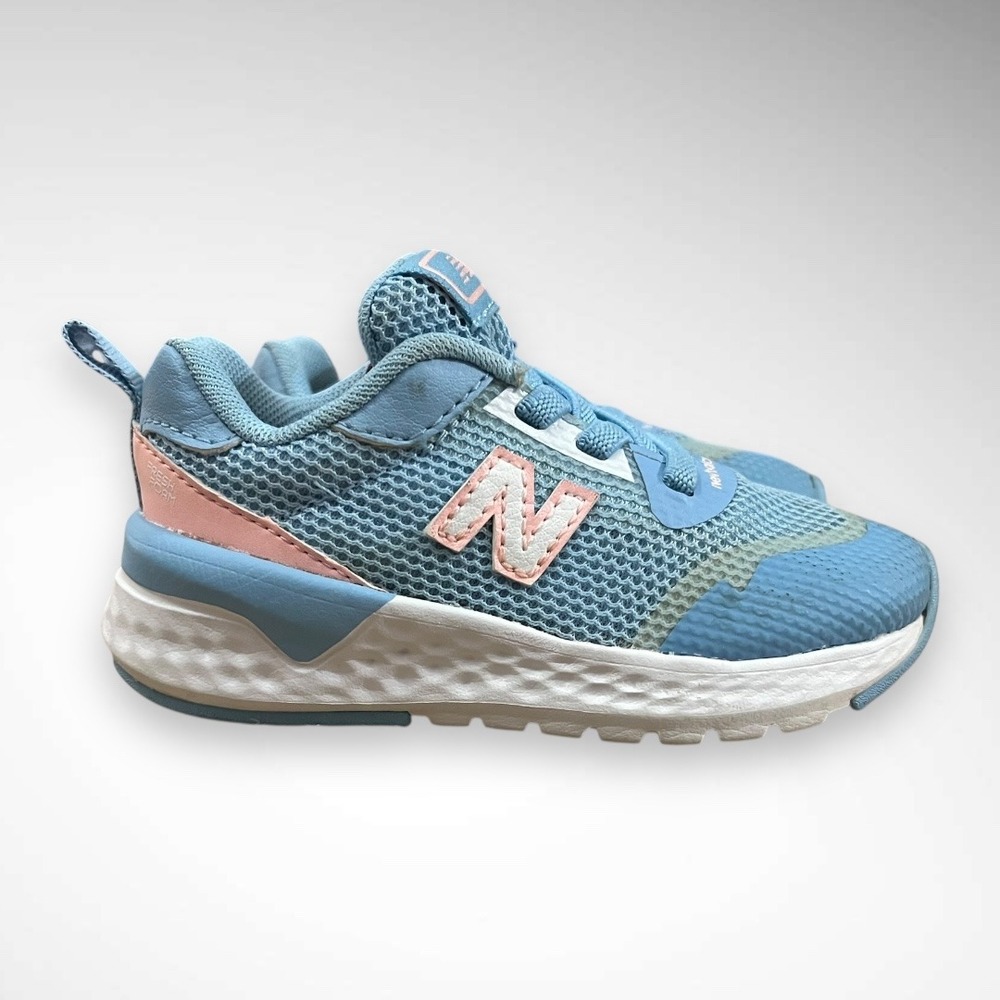 NEW BALANCE Infant Toddler Blue‎ White Pink Sneakers Size 6.5 - Picture 2 of 7